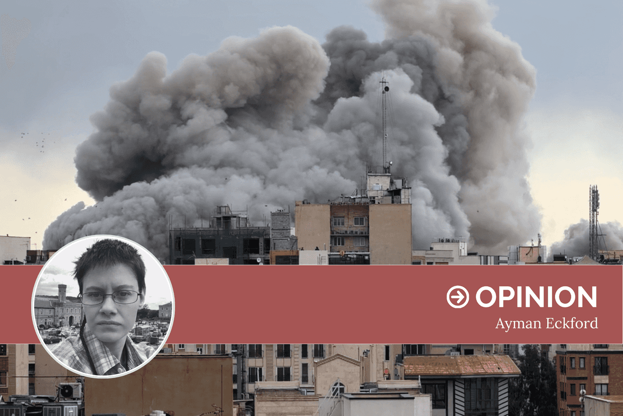 A plume of smoke rises after a strike in Tehran, Iran on 2 March 2026. Photo: Mohsen Ganji/AP.