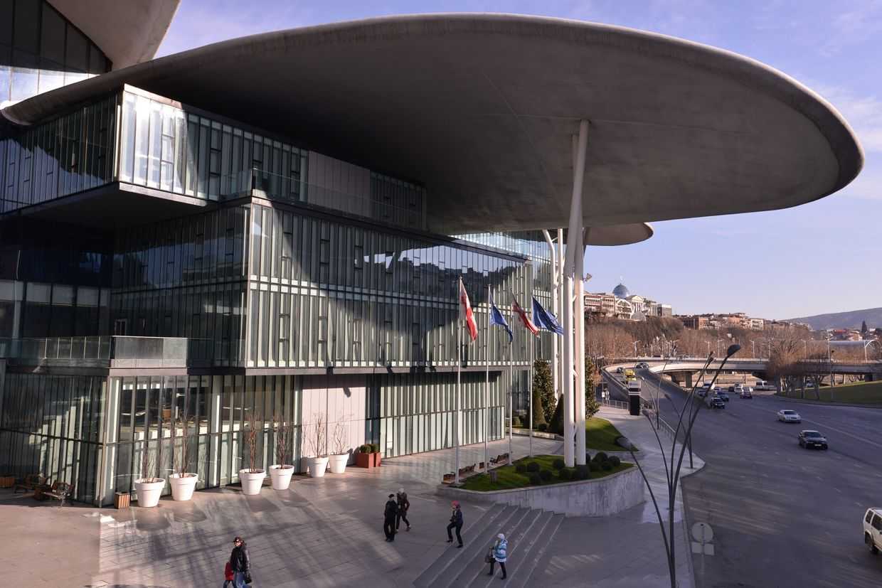 Tbilisi's Public Service Hall, where the National Bank is located. Photo: Tamuna Chkareuli/OC Media.