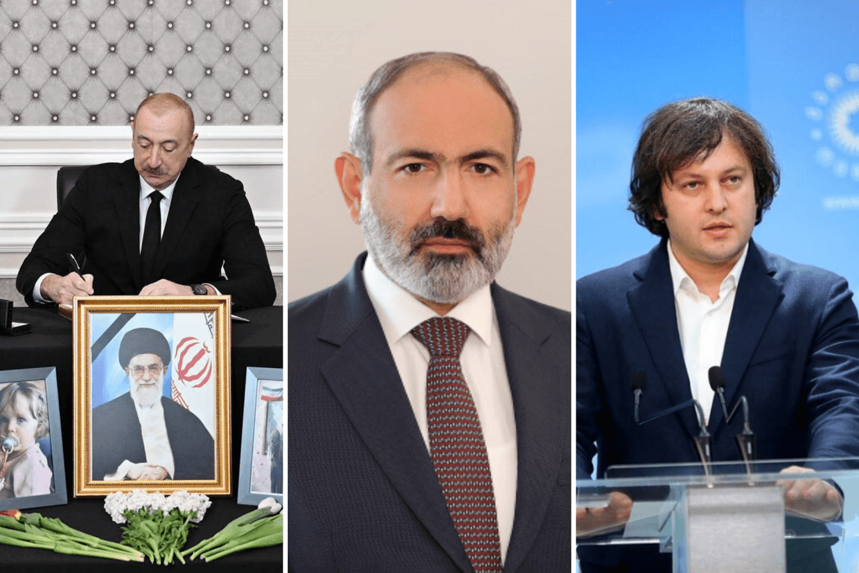 Azerbaijani President Ilham Aliyev, Armenian Prime Minister Nikol Pashinyan, Georgian Prime Minister Irakli Kobakhidze. 