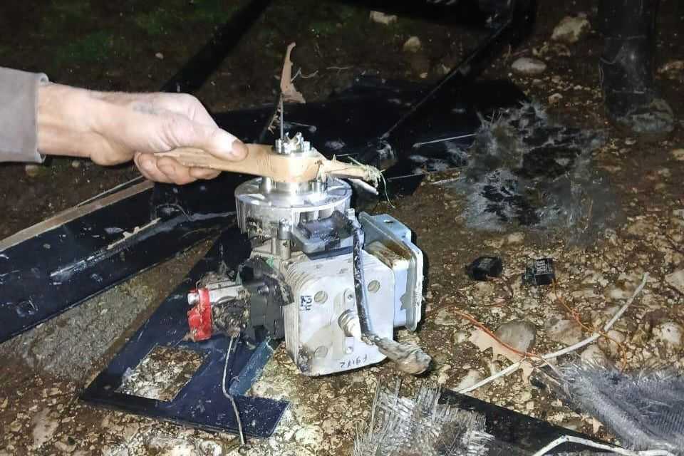 A person in Abkhazia holds fragments of a drone after a mass attack on 4 March 2026. Photo: social media.